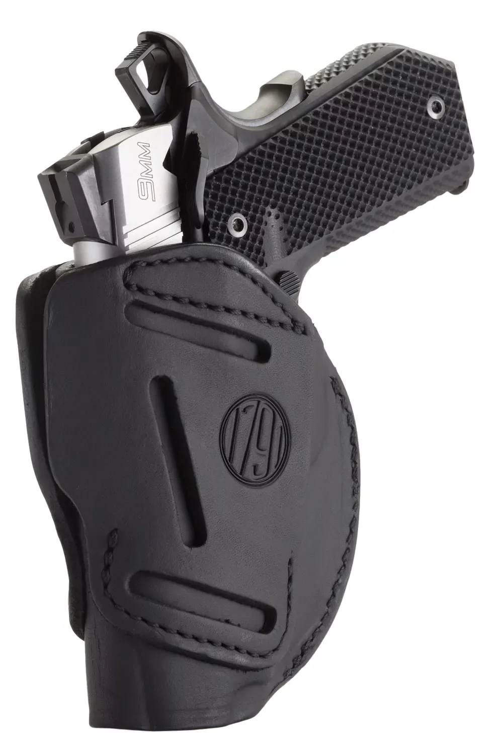 1791 Gunleather 3 Way OWB Stealth Black Leather 1911 3-4" Belt Loop Mount Ambidextrous Hand