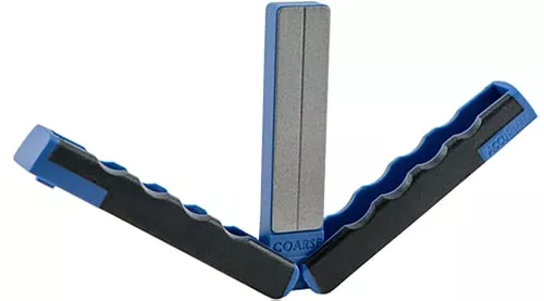 AccuSharp 051C Paddle Sharpener Folding Diamond Sharpener Black/Blue Overmolded Rubber Handle