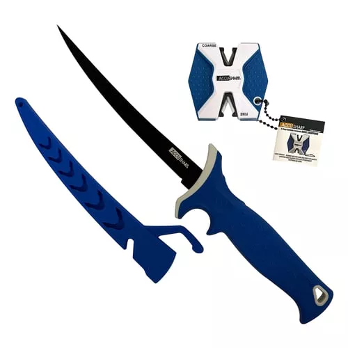 ACCUSHARP FILLET KNIFE W/ TWO- STEP CARBIDE SHARPENER 6.5"