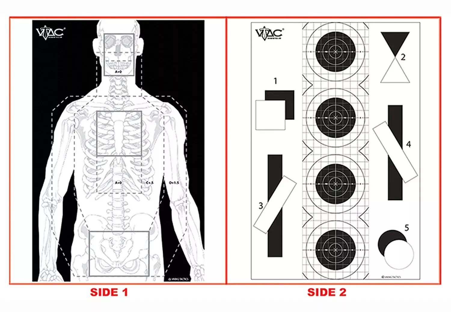 Action Target Training Viking Tactics Double Sided Marksmanship/Silhouette Heavy Paper 23" x 35" Black/Gray/White 100 Per Box