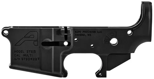 Aero Precision APAR501103C STS Receiver Multi-Caliber Black Anodized Finish 7075-T6 Aluminum Material with Mil-Spec Dimensions for AR-15