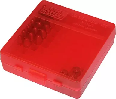 Ammo Box 100 Round 45 Flip Top Clr/Red