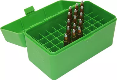 Ammo Box 50 Round Flip Top Green