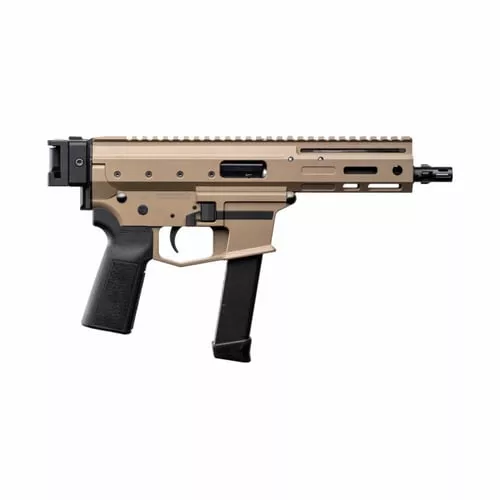 "Angstadt Arms MDP-9 Billet Aluminum AR SBR - FDE | 9mm | 6"" Barrel | Accepts Glock Mags | Folding Lage Stock"