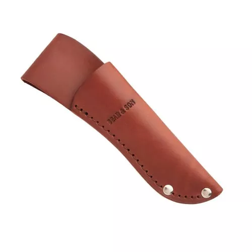 Bear & Son Ergonomic Caper Fixed Knife 2-1/2 Clip Point Blade Stag Delrin with Leather Sheath
