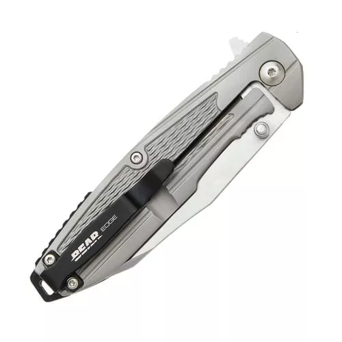 Bear & Son Frame Lock Folding Knife 3-1/4 Reverse Tanto Blade Grey