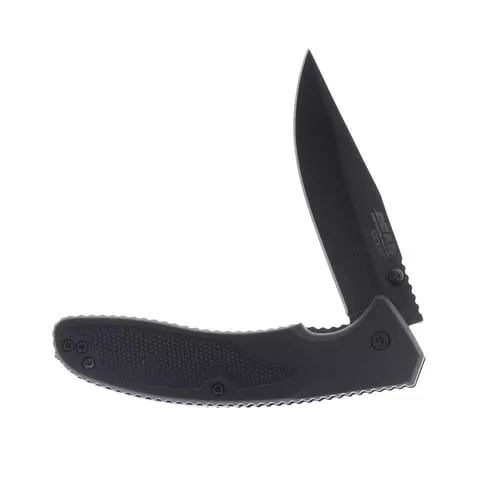 Bear & Son Sideliner Folding Knife 3-1/2 Clip Point Blade Black
