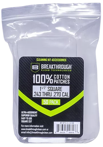 Breakthrough Clean Technologies Gun Cleaning Patches .243-.270 Caliber 50-Pack