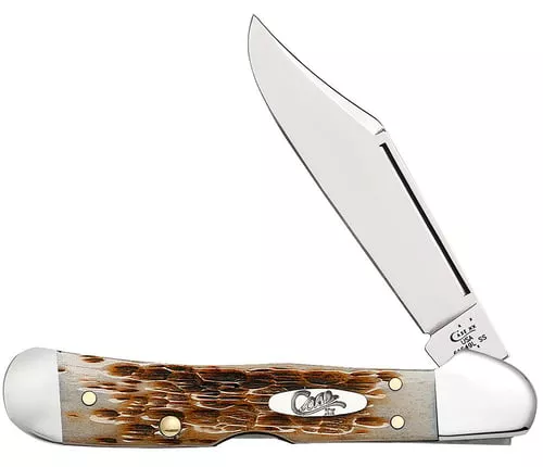 CASE KNIVES AMBER BONE PEACH SEED JIG MINI COPPERLOCK