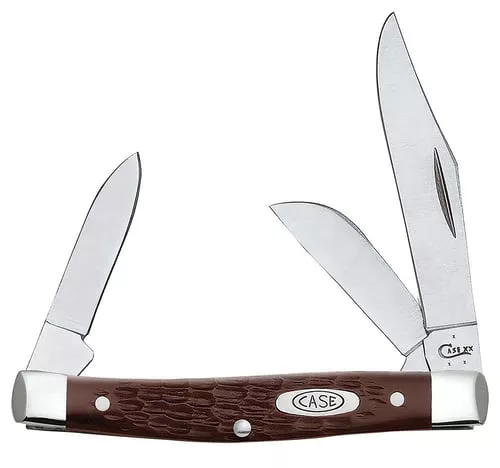 CASE KNIVES JIGGED BROWN SYNTHETIC MEDIUM STOCKMAN!
