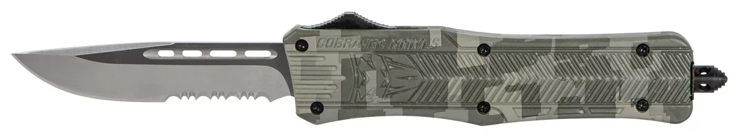 CobraTec Knives CTK-1Medium 3" OTF Part Serrated D2 Steel Blade