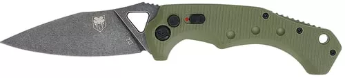CobraTec Knives ODGAFRYK Ryker3.75" Folding Plain Black Stonewashed D2 Steel Blade, 5" OD Green Textured G10 Handle