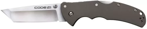 Cold Steel CS58PT Code 43.50" Folding Tanto Plain Satin Polished S35VN SS Blade/Anodized Gun Metal Gray Aluminum Handle Includes Pocket Clip