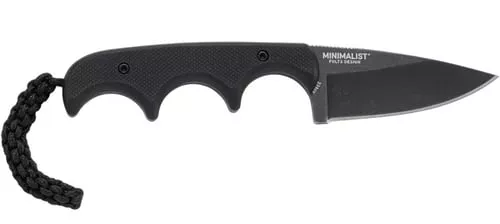 CRKT Minimalist Black Fixed Knife 2-1/8 Drop Point Blade Black