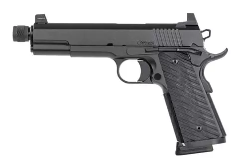 "Dan Wesson WRAITH 1911 Pistol - Black | .45ACP | 5.75"" Threaded Barrel | 8rd | High Fixed Night Sights | G10 Grips"