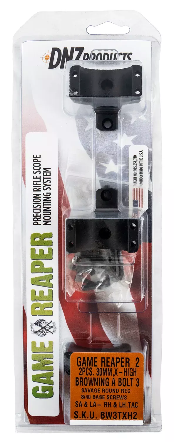 DNZGame Reaper 2 Scope Mount/Ring Combo Matte Black Browning A-Bolt, Savage Round Receiver w/8-40 Screw Holes 30mm Tube Extra High Rings Aluminum Rifle