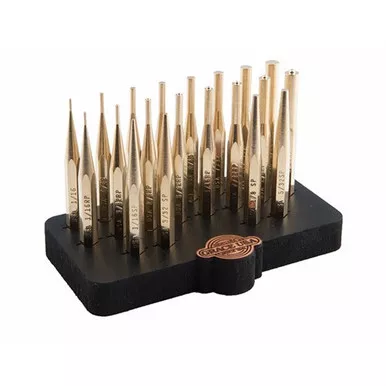 Grace USA 20-Piece Brass Punch Set with Bench Block