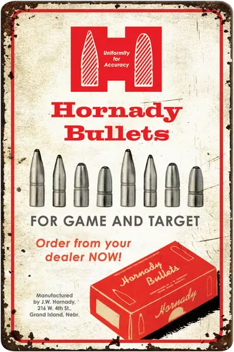 Hornady Tin Sign (Vintage Style, 12" x 18")