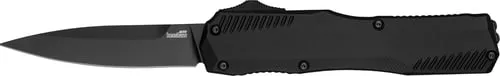 Kershaw Livewire OTF Automatic Knife 3-3/10 Spear Point Blade Black with Black Blade