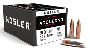 Nosler AccuBond 30 Caliber .308 200 Grain Spitzer Point 50 Count
