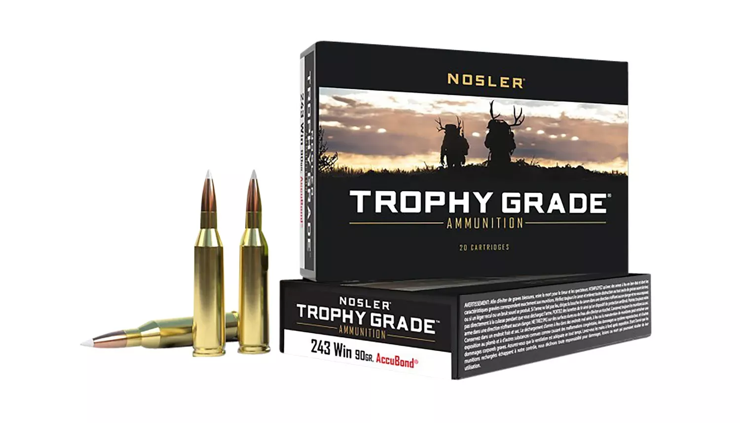 Nosler Trophy Grade 243 Win 90 Gr. AccuBond 20/Box