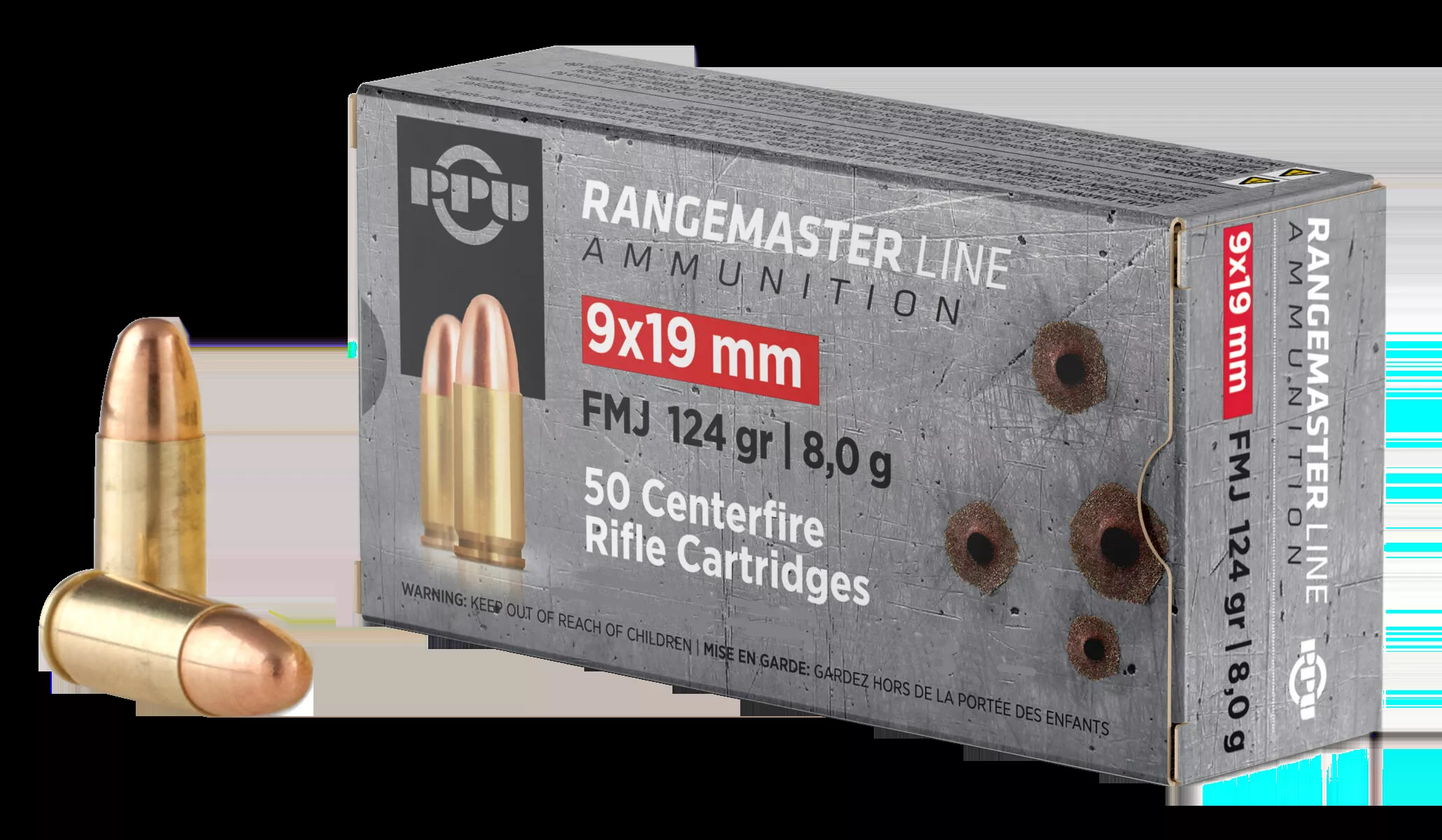 PPU Rangemaster 9x19mm 124gr FMJ 1000rd Box