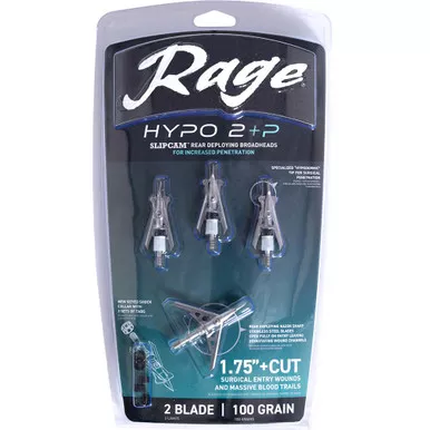 Rage Hypo 2 +P 100 Grain 1.75 Inch Broadheads