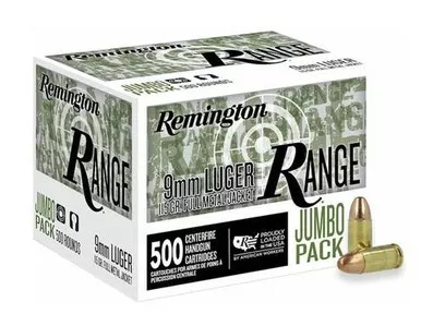 Range 9mm 115gr FMJ 500/Cs