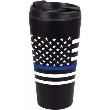 ROTHCO Thin Blue Line Flag Travel Mug (1299)