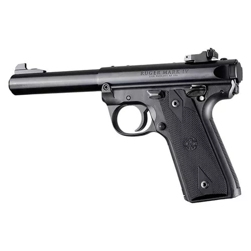 Ruger 22/45 MKIV Rubber Grip Panels Checkered W/Diamonds Black