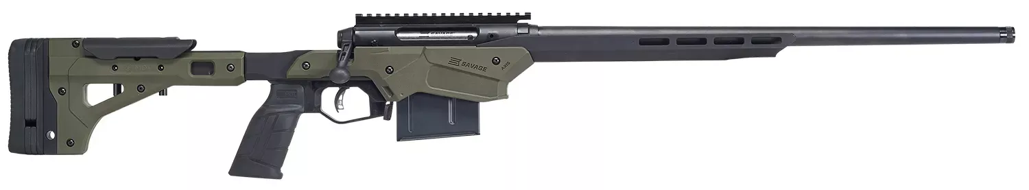 Savage Arms Axis II Precision Rifle .243Win 10+1 22" Threaded Barrel Adjustable Aluminum Chassis AccuTrigger Blk/Grn 57550