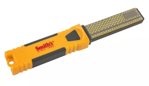 Smiths Products DCS4 Diamond Combination Sharpener Hand Held 4" Fine, Coarse Diamond Sharpener Rubber Handle Yellow