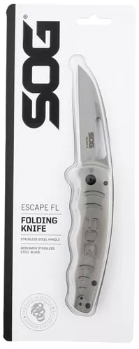 SOG KNIFE ESCAPE FL BEAD BLSTD 3.5" STRAIGHT BLADE SS HANDLE!