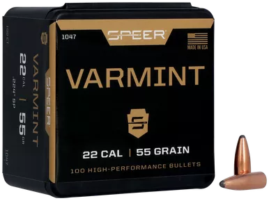 Speer Bullets .224 Cal .224" 55gr Soft Point 100/Box