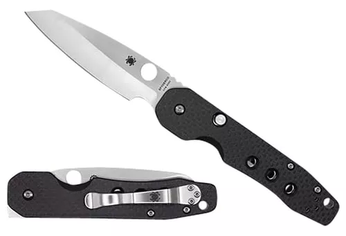 Spyderco Smock SL/PL S30V Carbon Fiber Scales, Button Release Compression Lock
