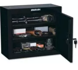 Stack-On GCB-500 15-Inch Compact Pistol Ammo Cabinet, Black