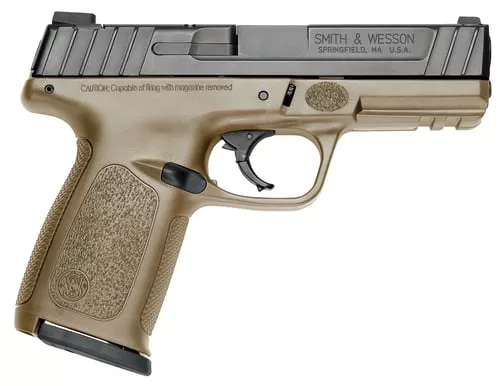 SW SD9 9MM 4 FDE FRAME BLK SS SLIDE 16RD
