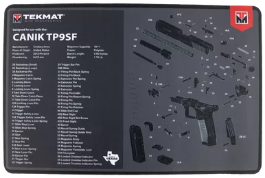 TekMat Cleaning Mat, Canik TP9SF, Black/Gray, 17"