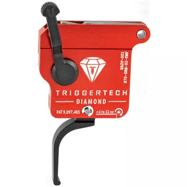 TriggerTech Diamond Rem 700 Clone Trigger Single Stage Adjustable Black/Red (Pro Curved Lever)