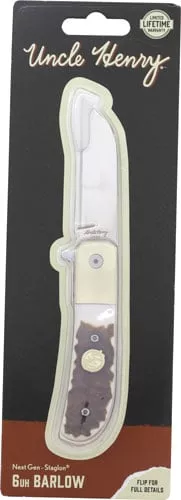 Uncle Henry Next Gen 6UH Folding Knife 2-1/2 Drop Point Blade Staglon Clamshell