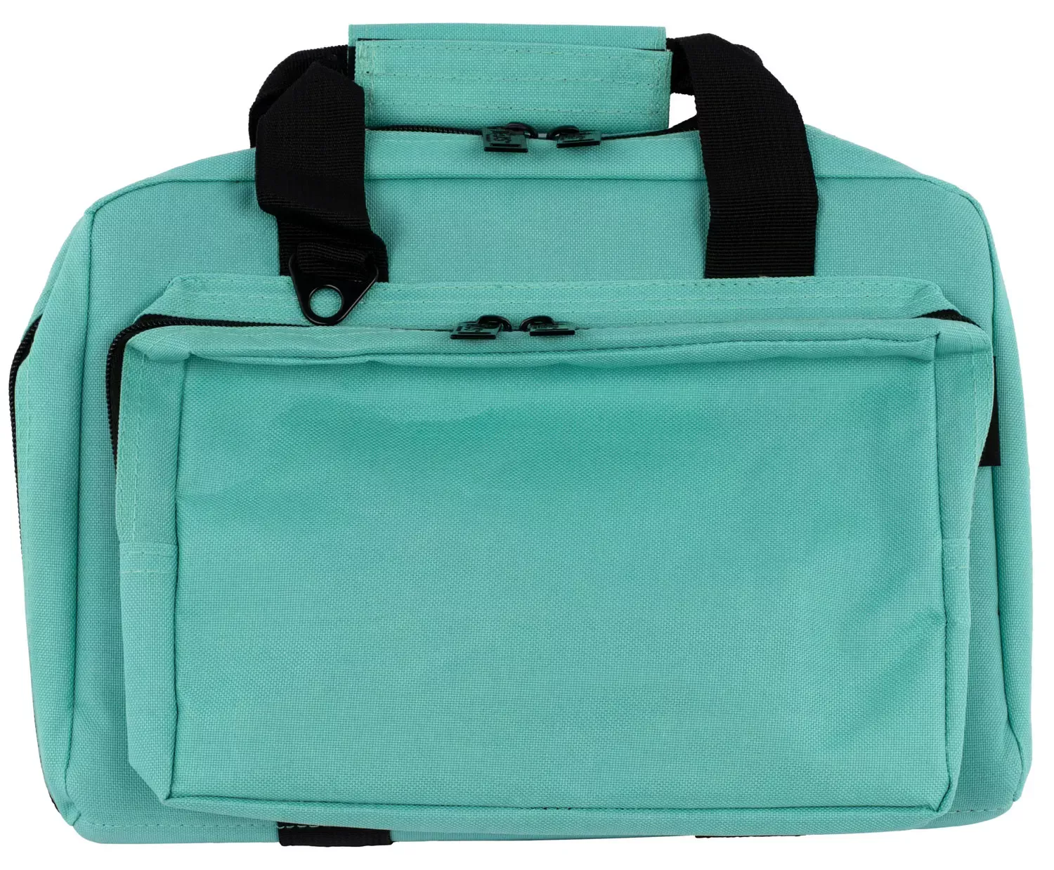 US PeaceKeeper Mini Range Bag Water Resistant Robin's Egg Blue 600D Polyester with 8 Mag Pockets, Lockable Zippers & Wraparound Handles 12.75 L x 8.75" H x 3" D Exterior Dimensions"