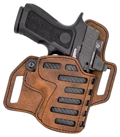 Versacarry Compound OWB Holster Right Hand Size 4 Leather Brown