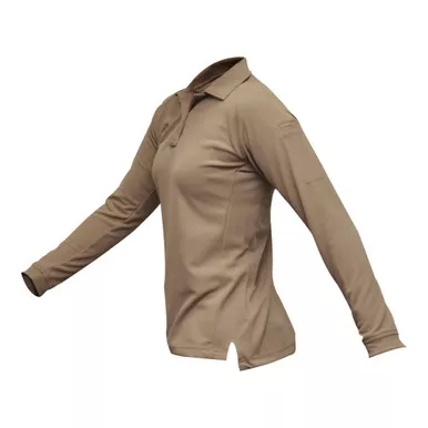 VERTX COLDBLACK WMN L/S POLO TAN XL