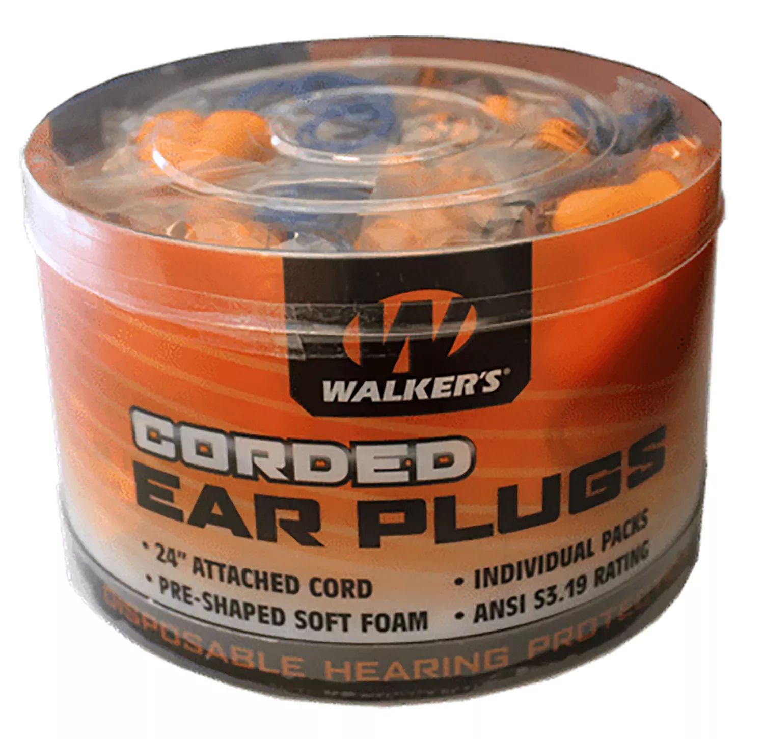 Walker's Foam Ear Plugs Orange 32 dB In The Ear