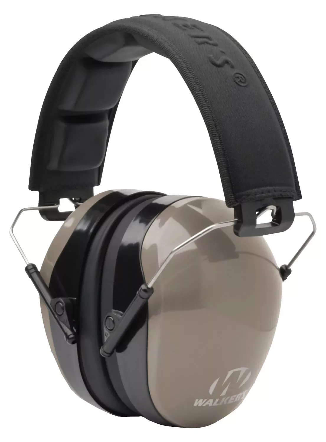 Walker's Pro Low Profile Muff Polymer 22 dB Folding Over the Head Flat Dark Earth Ear Cups, Adult