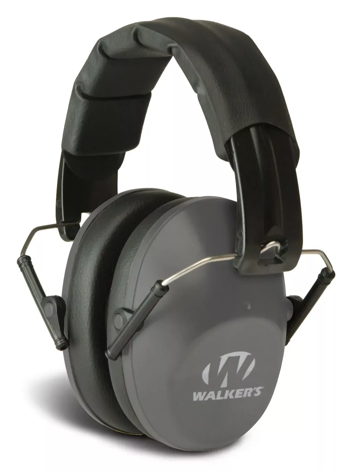 Walker's Pro Low Profile Muff Polymer 22 dB Folding Over the Head Gray Ear Cups, Adult
