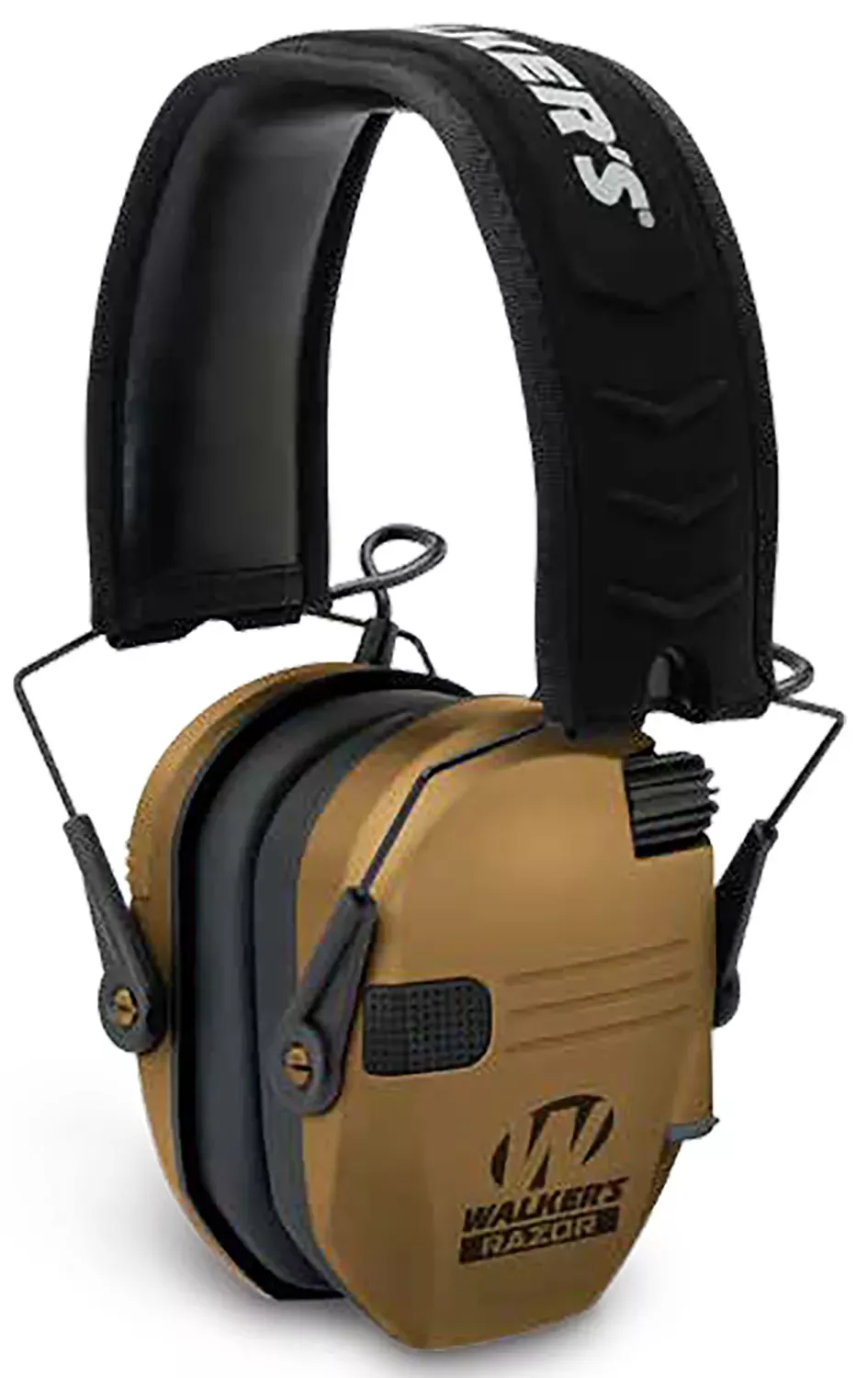 Walker's Razor Slim Electronic Muff 23 dB Over the Head Polymer Battle Brown Ear Cups