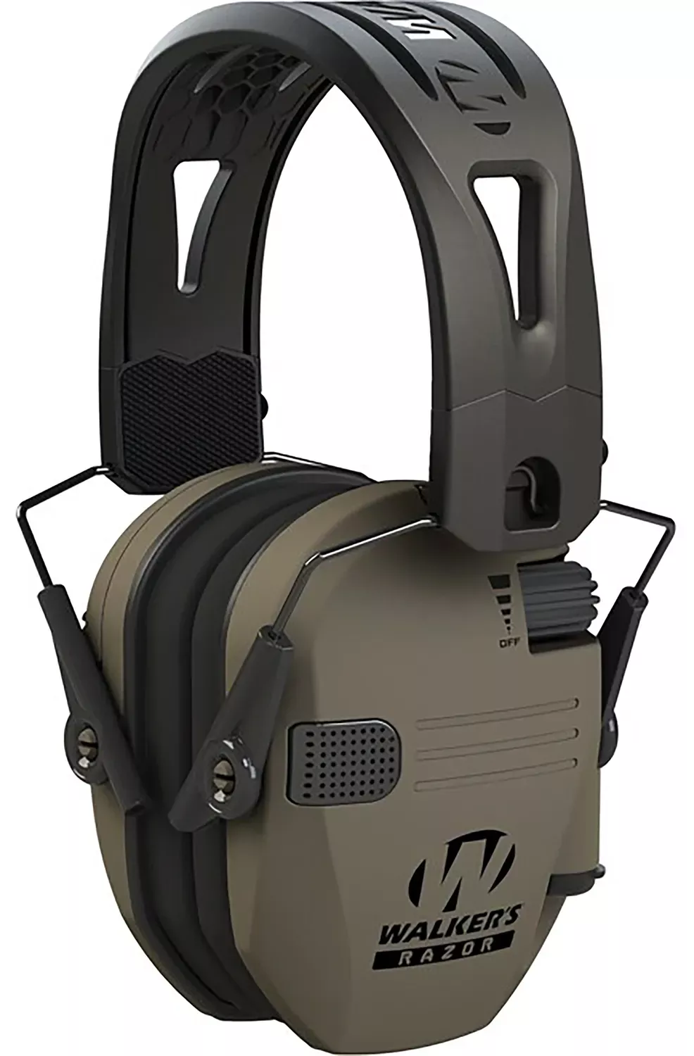 Walker's Razor Slim Electronic Muff 23 dB Over the Head Polymer Flat Dark Earth Ear Cups