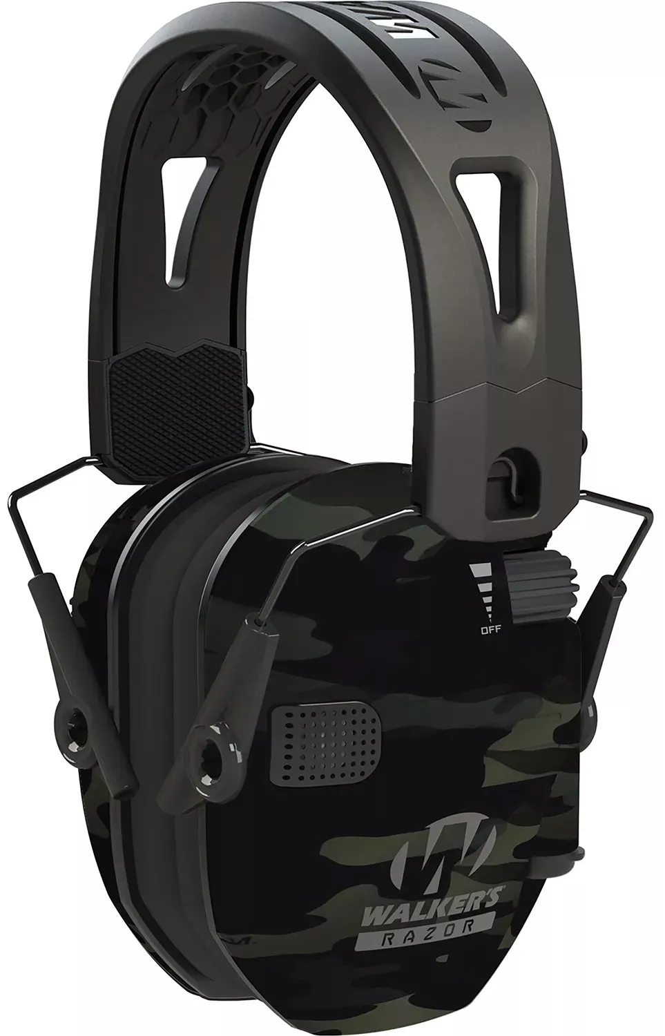 Walker's Razor Slim Electronic Muff 23 dB Over the Head Polymer Gray MultiCam Ear Cups