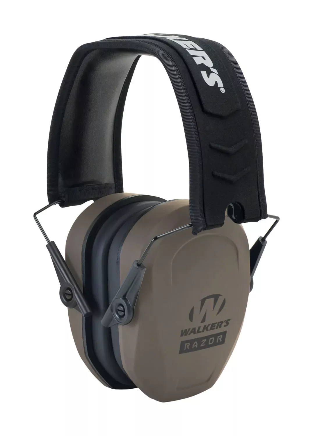 Walker's Razor Slim Passive Muff Polymer 27 dB Over the Head Flat Dark Earth Ear Cups, Adult